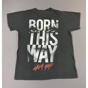 Rare Vintage Y2K Lady Gaga Born This Way Tour Concert Promo Black Tee